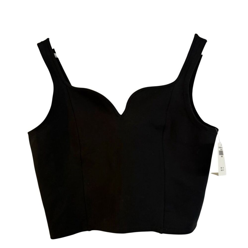Abercrombie & Fitch NWOT black sweetheart cropped tank size large - Picture 10 of 10
